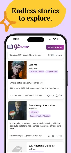Glimmer: Interactive Fanfics screenshot 3