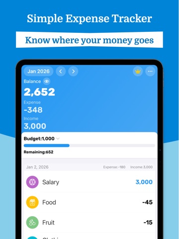 Expense Tracker: EasyBudget iPad screenshot 1