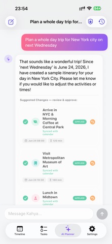 Kahya : AI Daily Planner iPhone screenshot