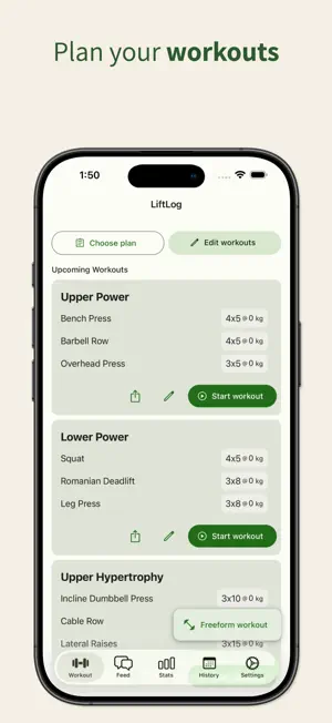 LiftLog screenshot 1