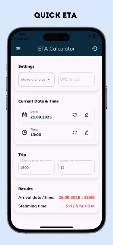 ETA Calculator screenshot 2