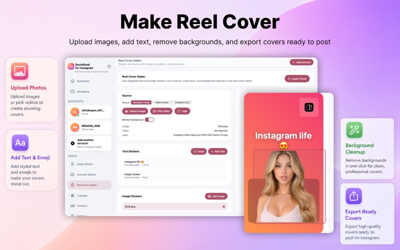 SocialDesk for Instagram iPhone screenshot