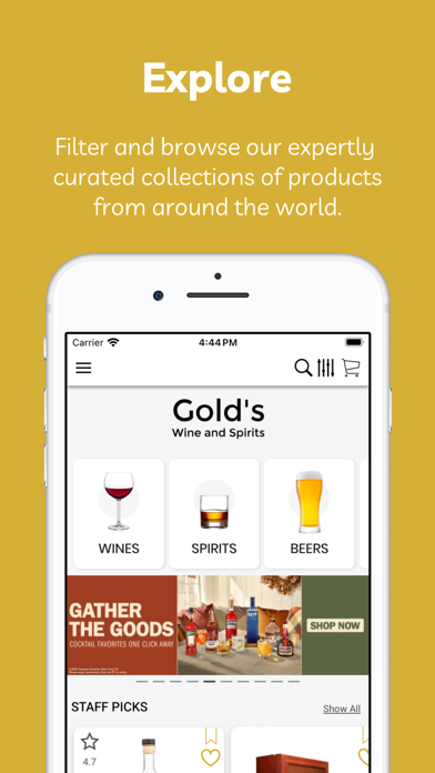 Gold's Wine and Spirits iPhone screenshot 1 - Shopping app