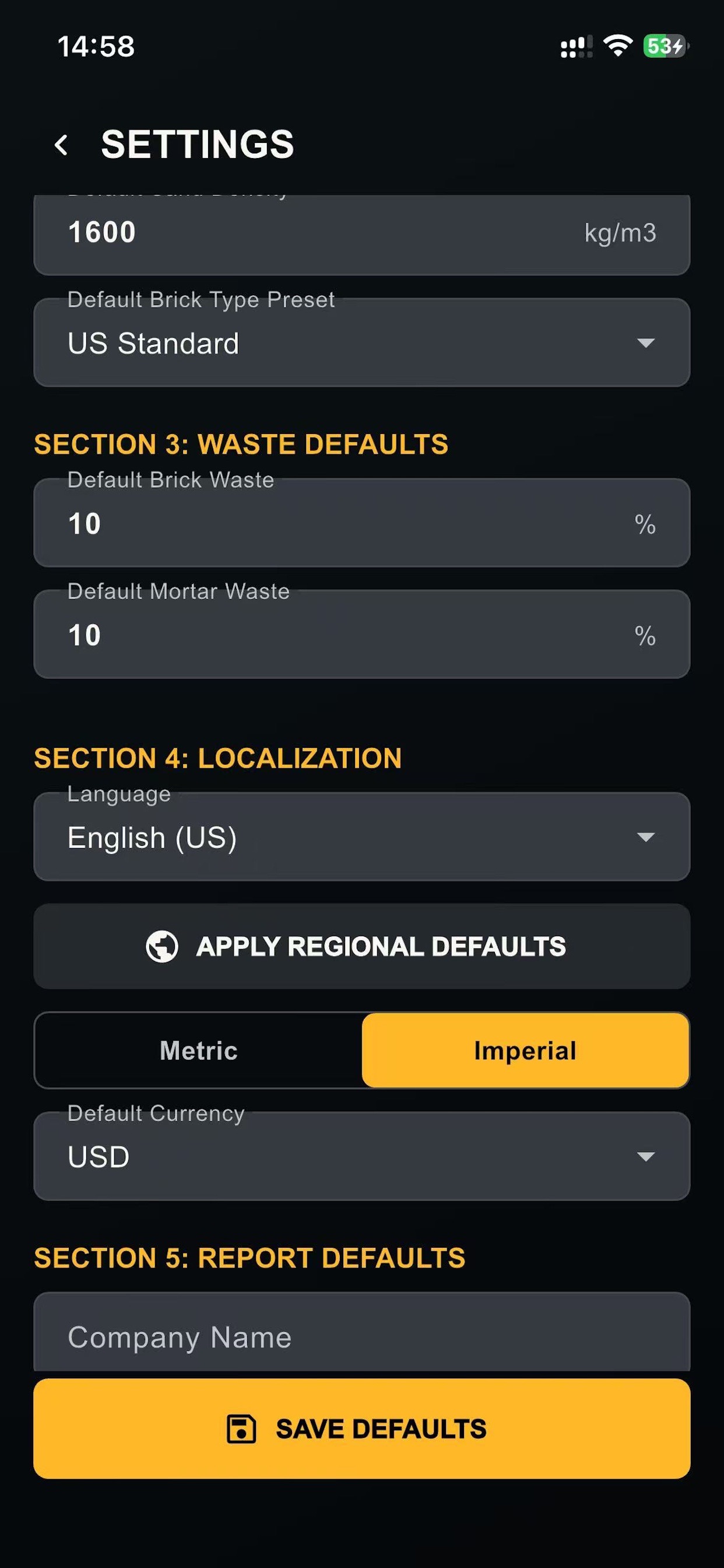 Screenshot 4 of Brick Wall Calculator Pro