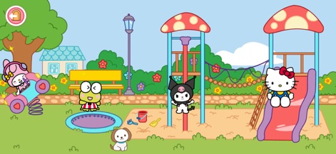 Hello Kitty And Friends World - Characters can enjoy playful interactions in a vibrant playground environment, utilizing classic elements such as slides and seesaws.