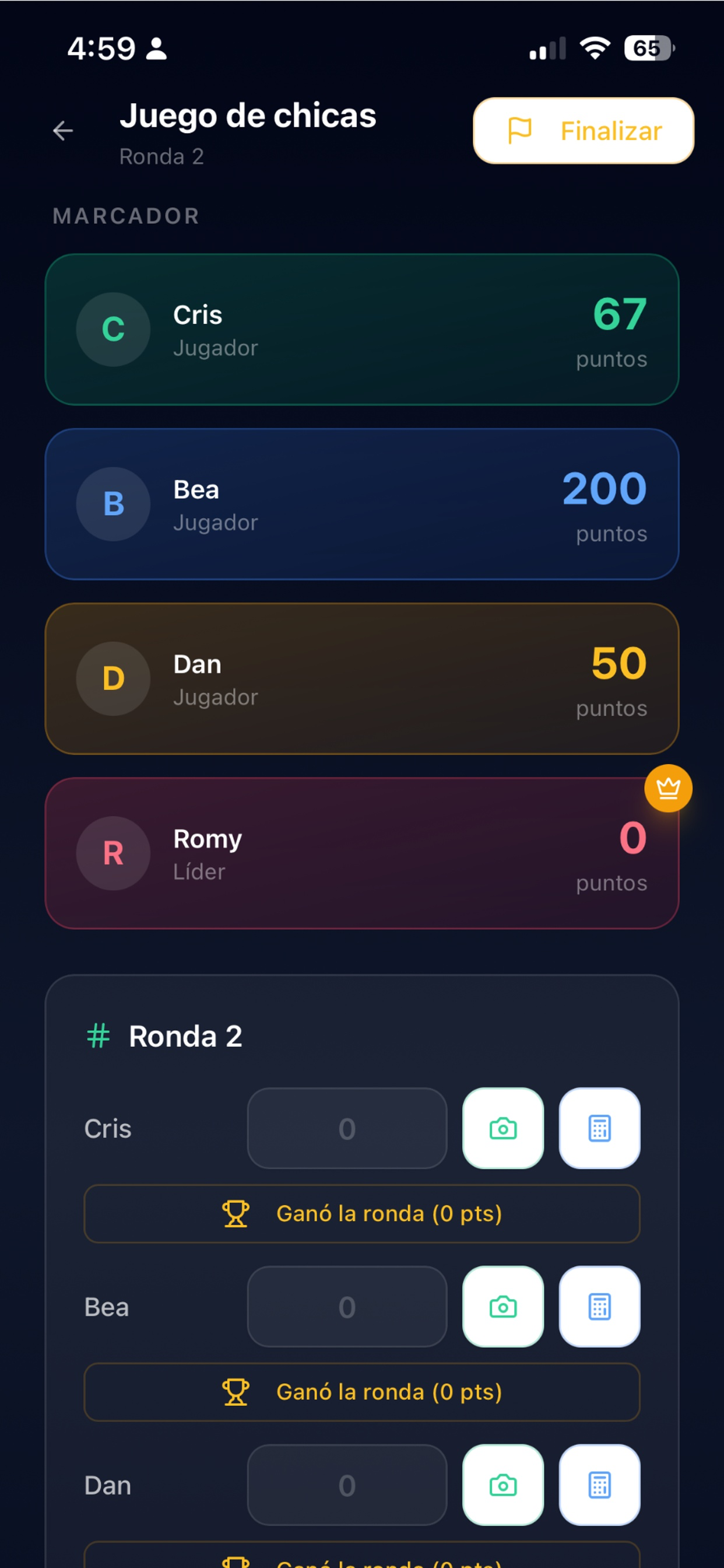 Domino contador de puntos