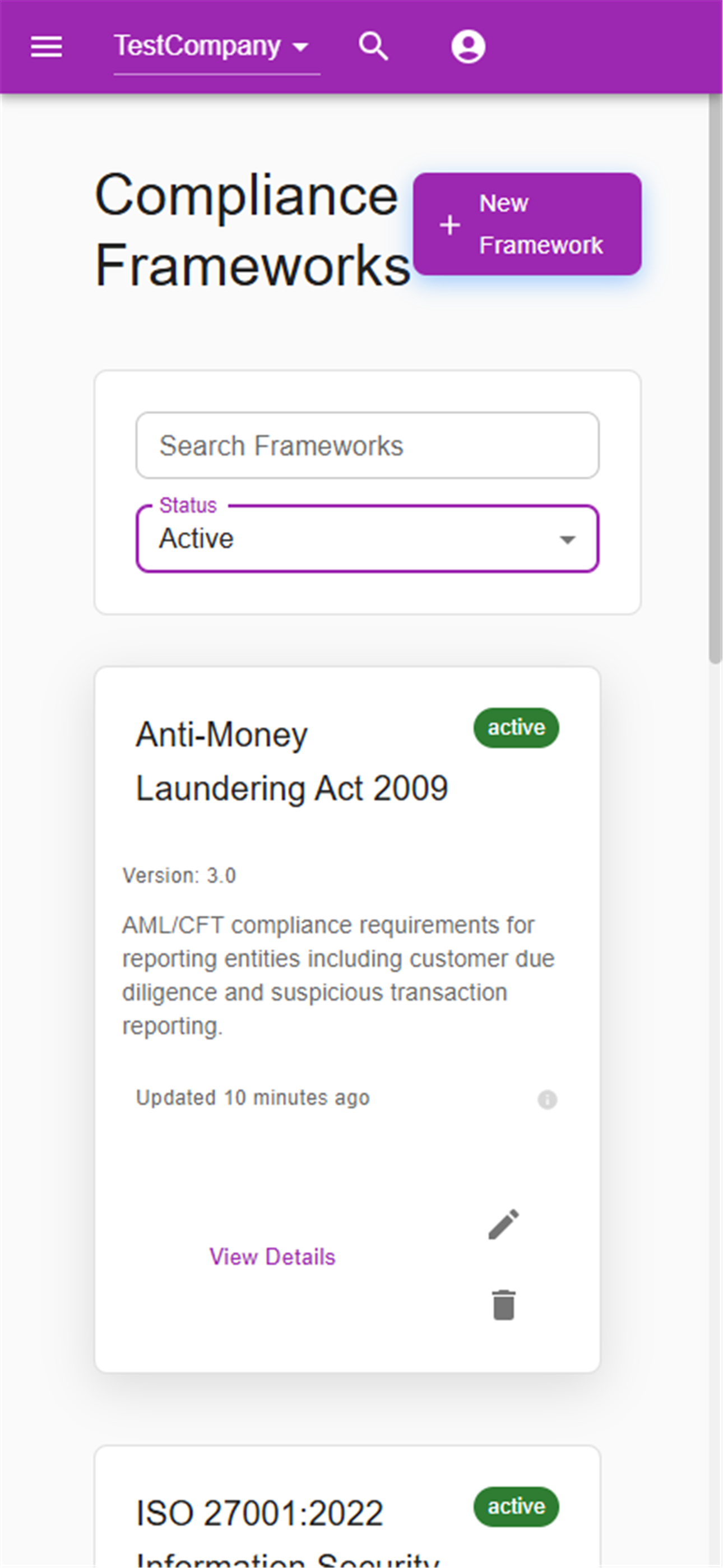 Modular Compliance screenshot 2