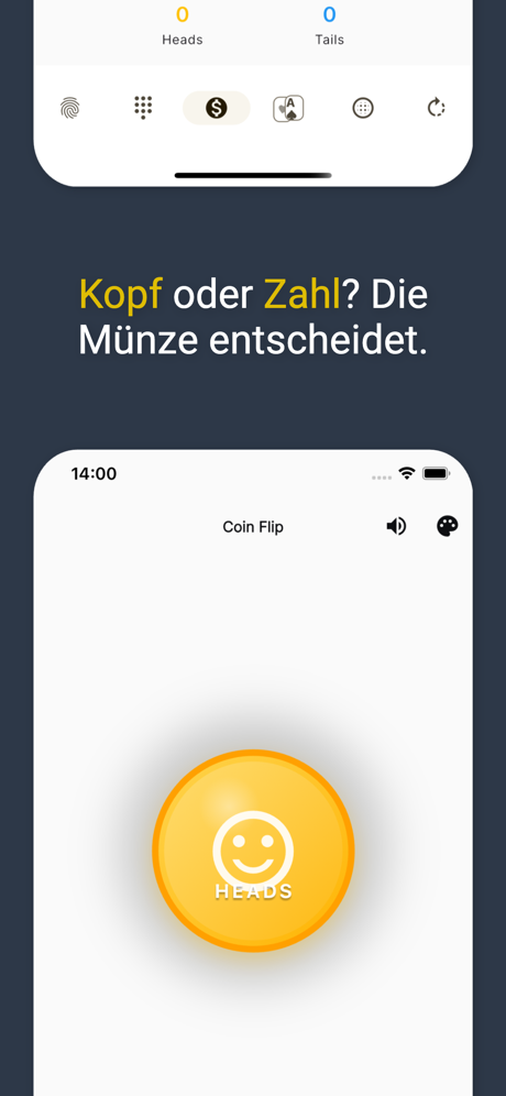 WhosNext App - Coin Flip heads or tails