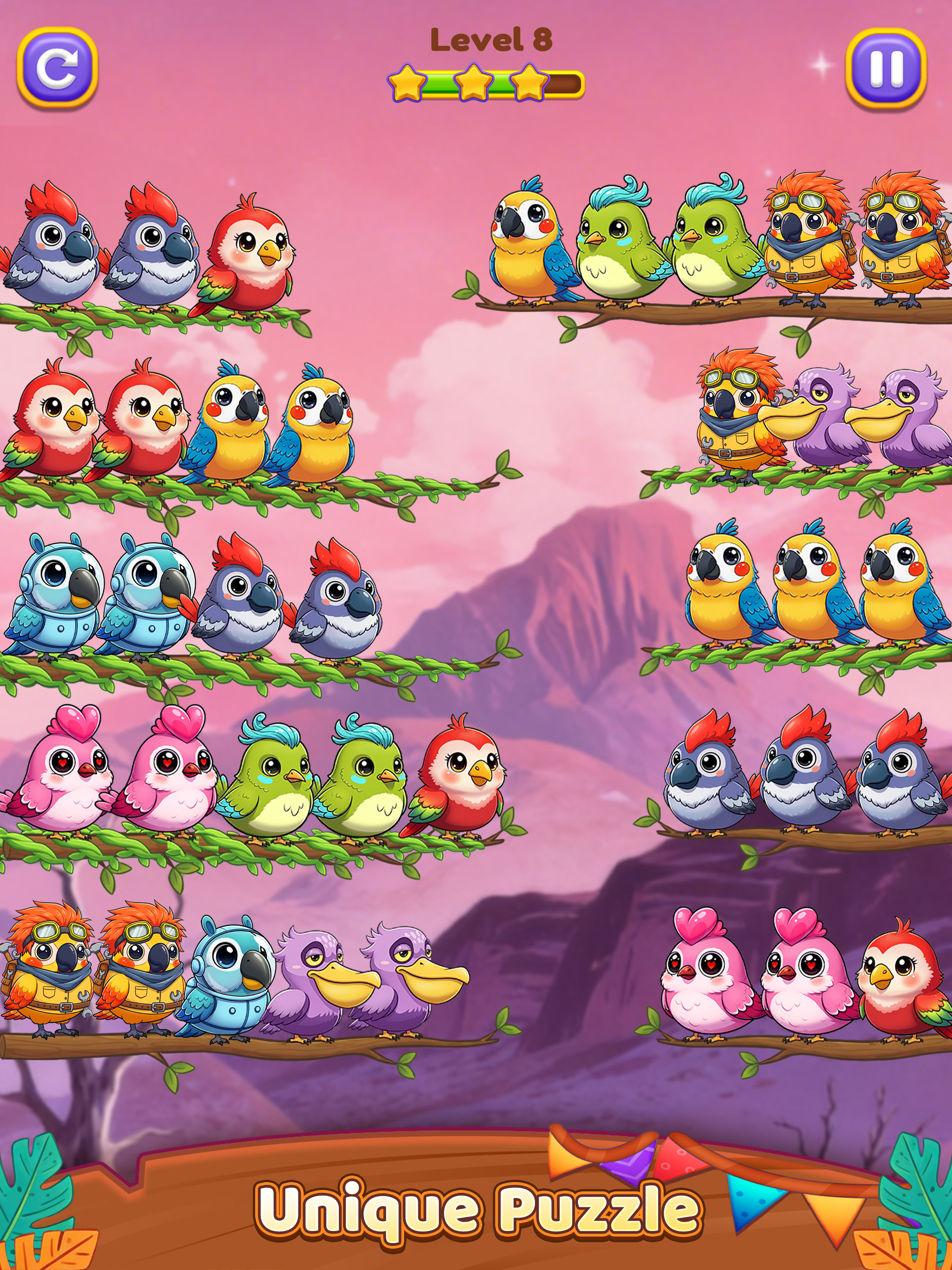 Bird Sort 3: Color Puzzle screenshot 13