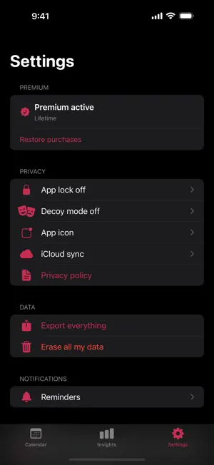 Cycle: Private Period Tracker screenshot 3