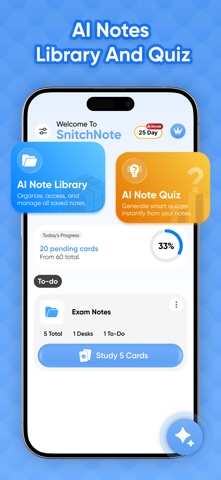 AI Study Notes : SnitchNote iPhone screenshot