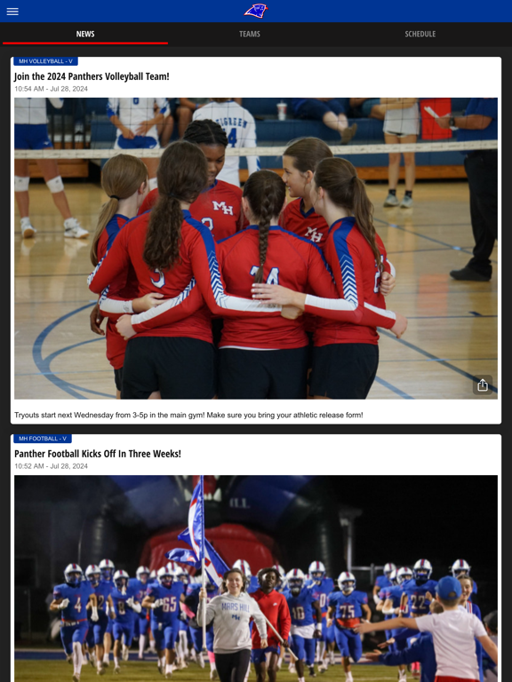 Mars Hill Bible Panthers iPad screenshot 2 - Sports app