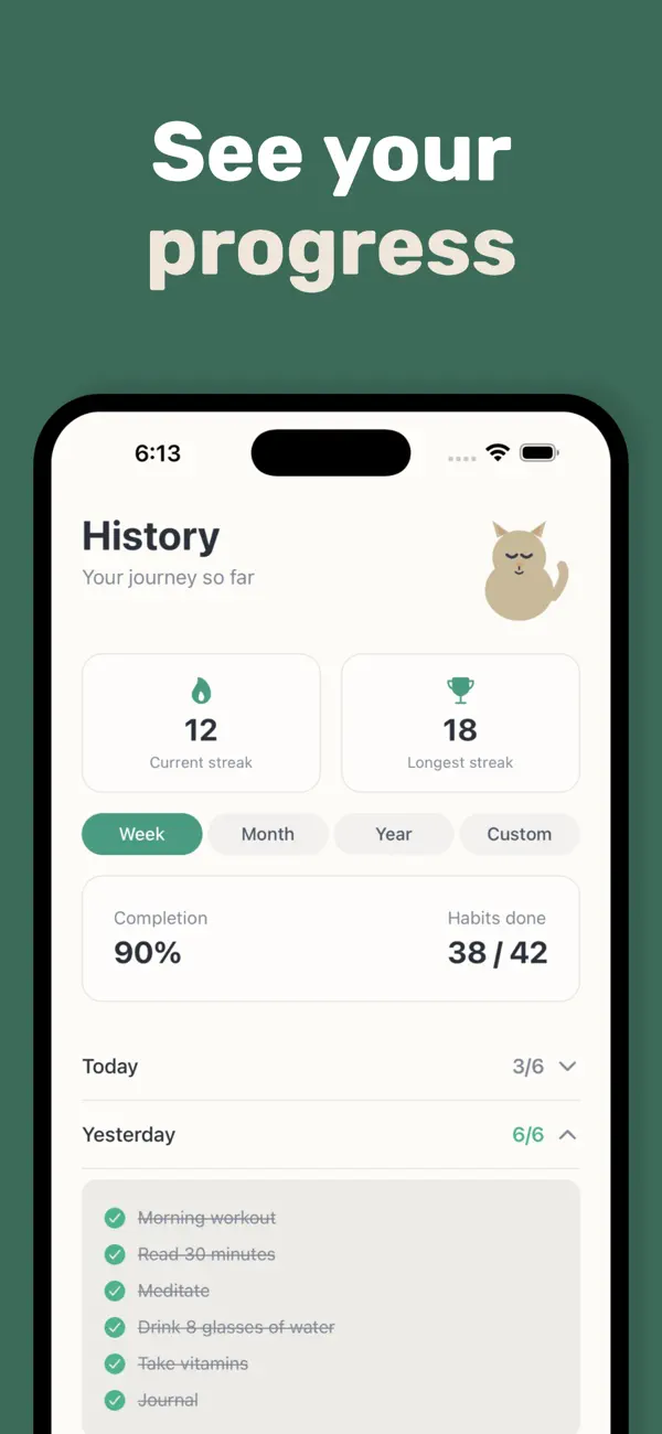 Screenshot #3 pour Habcat: Simple Habit Tracker