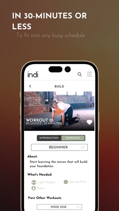 Indi - Workout with Experts Screenshot
