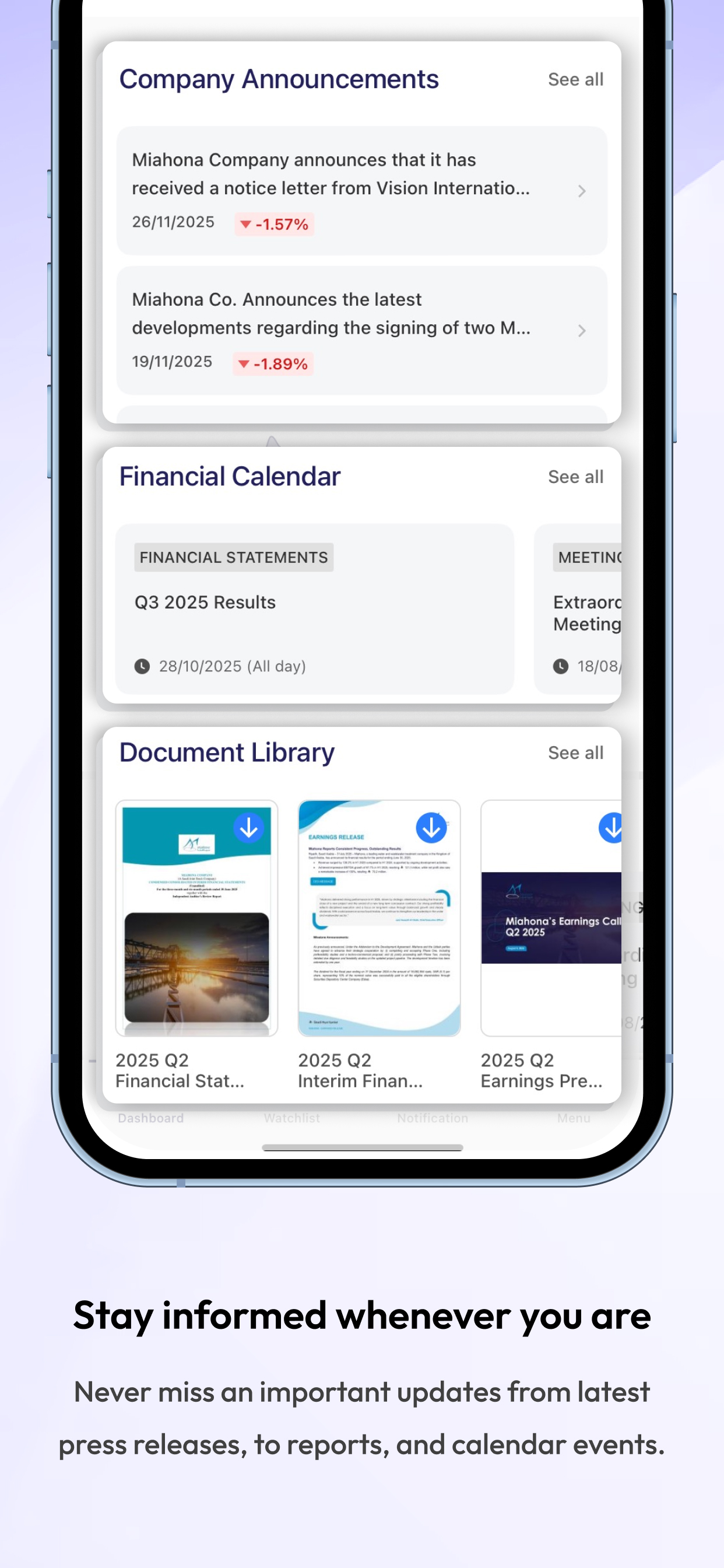 Miahona Investor Relations screenshot 4