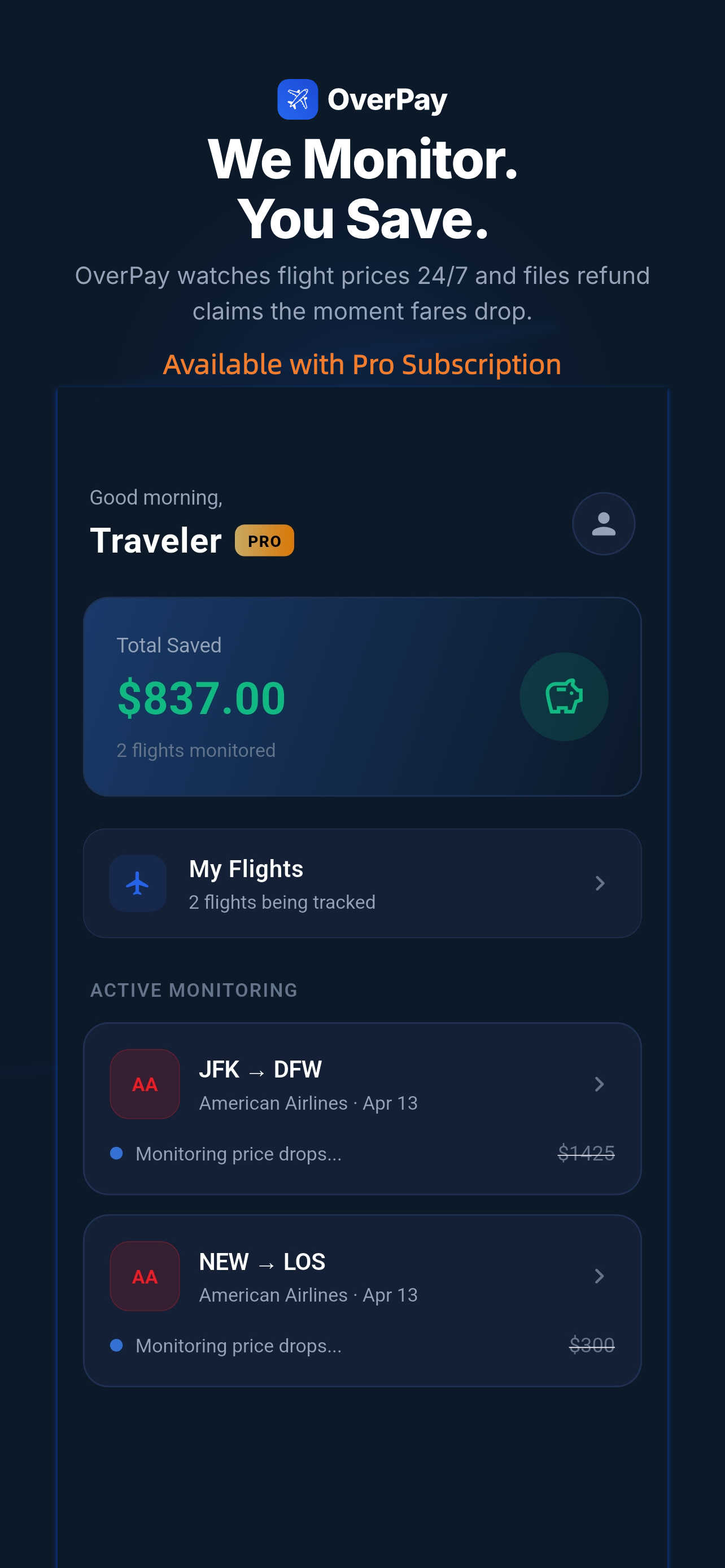 Overpay - Flight Price Tracker