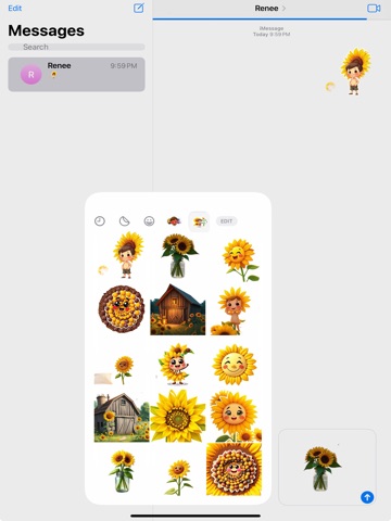 Sunflower Season Stickers iPad screenshot