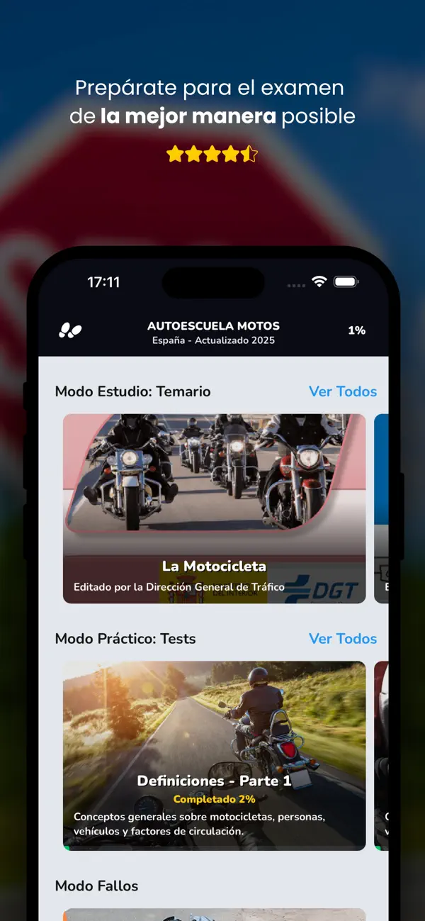 Screenshot #1 pour Autoescuela Online: Motos
