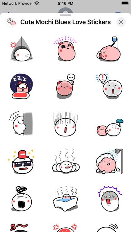 Cute Mochi Blues Love Stickers