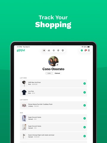 Giftful - Wishlist & Registry iPad screenshot