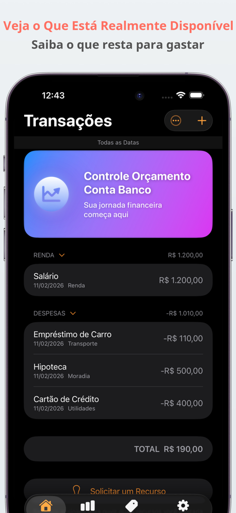 Controle Orçamento Conta Banco screenshot 1