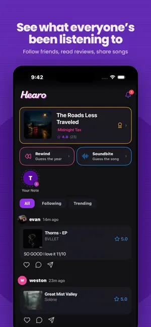 Hearo - Rate & Discover Music screenshot 1