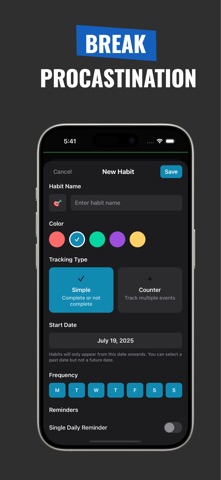 Daily goal tracker: HabitShift screenshot