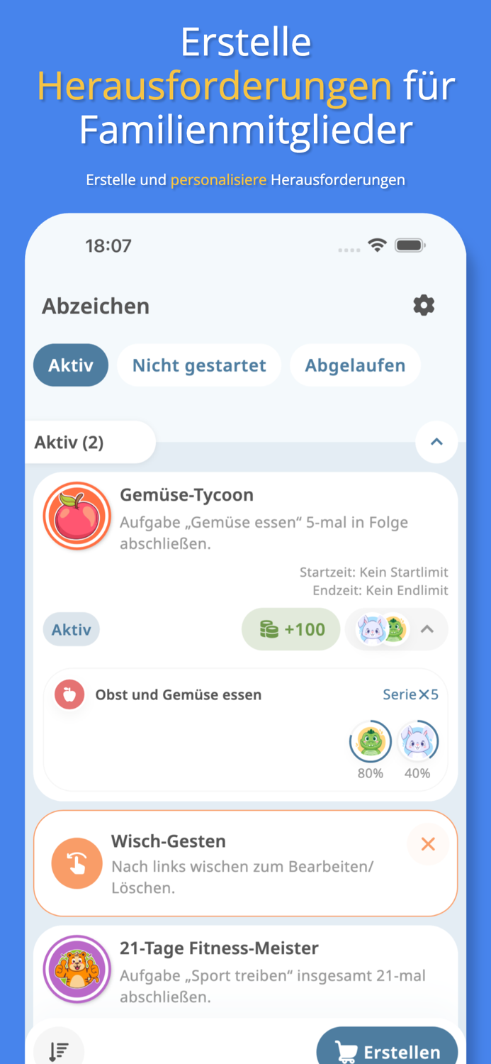 Familienbelohnungen Tabelle