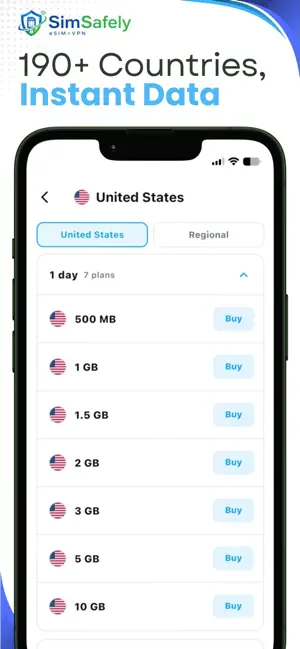 SimSafely: eSIM + Travel VPN screenshot 3