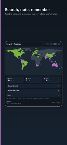 Country Tracker Screenshot 1 of 5