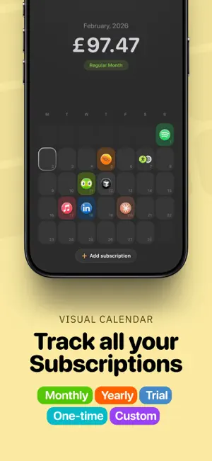 Subscription Day. Calendar screenshot 1