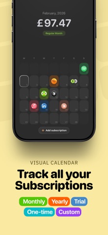 Subscription Day. Calendar screenshot