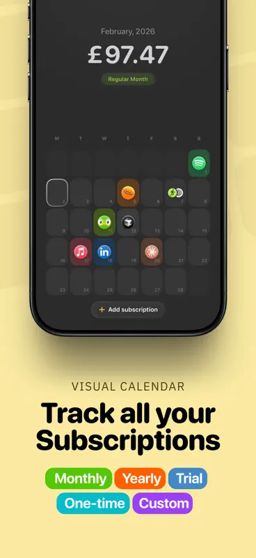 Subscription Day. Calendar screenshot 1 of 7