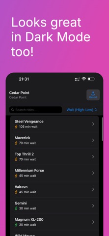Ride Waits & Alerts - ParkPing screenshot
