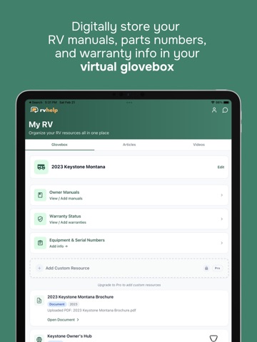 RV Help iPad screenshot