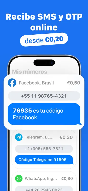 SMS Virtual - Recibir SMS screenshot 1 of 5