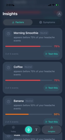 TrackBack Symptom Tracker Screenshot 2 of 3