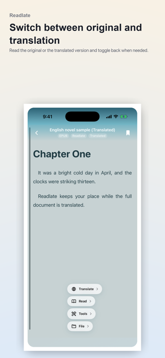 Readlate: EPUB Translator Screenshot 1 of 4