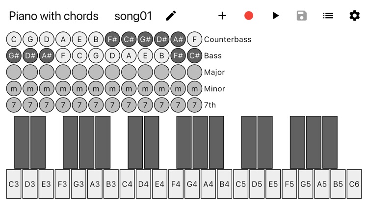 Piano Chords: keys + accordion