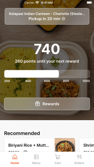 Screenshot 1 of Kolapasi Indian Canteen App