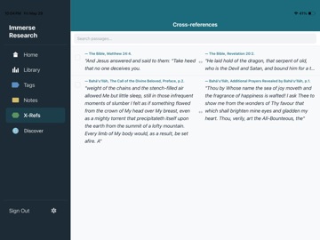Immerse Research iPad screenshot