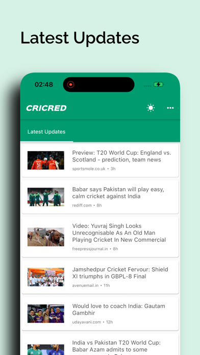 CricRed - Live Cricket Score Screenshot