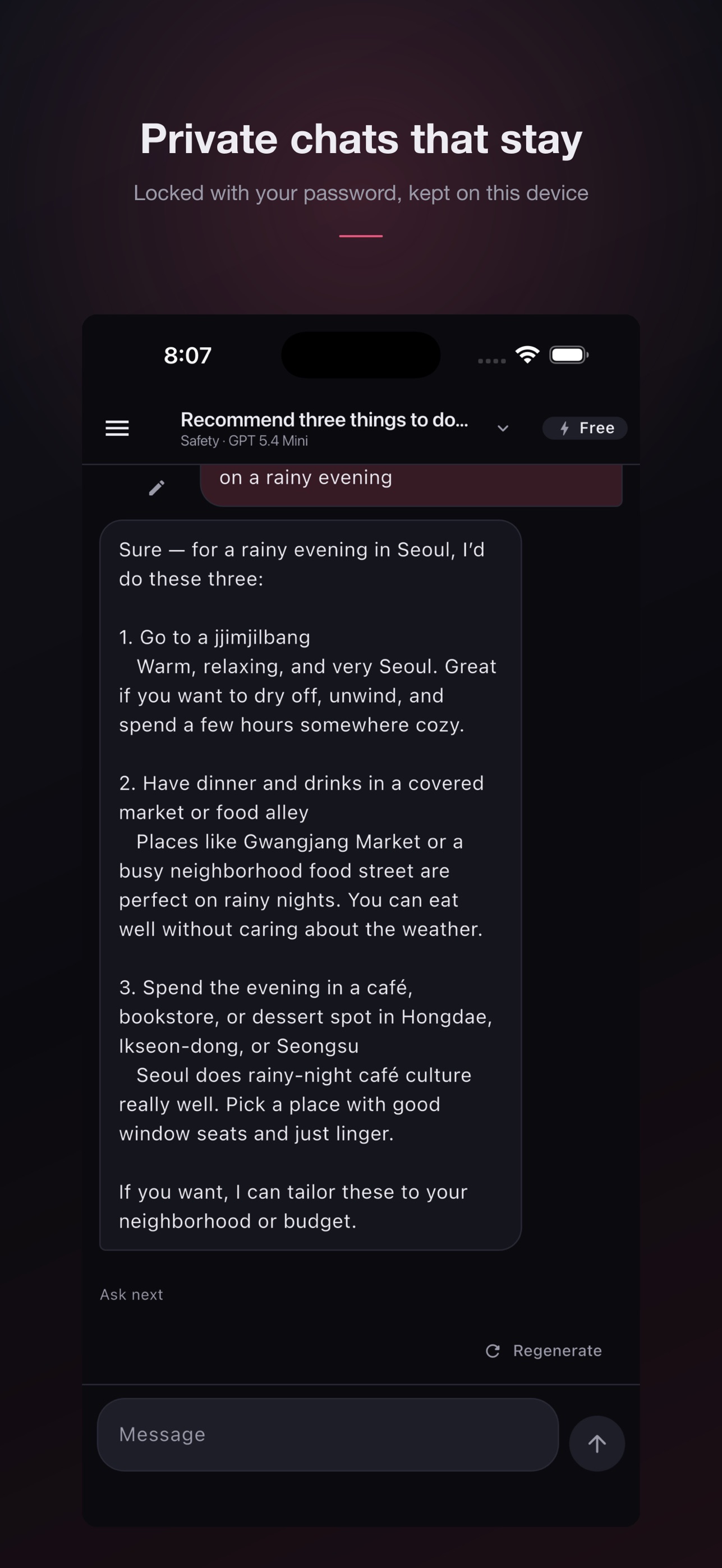 Screenshot 1 of Private GP Chat AI