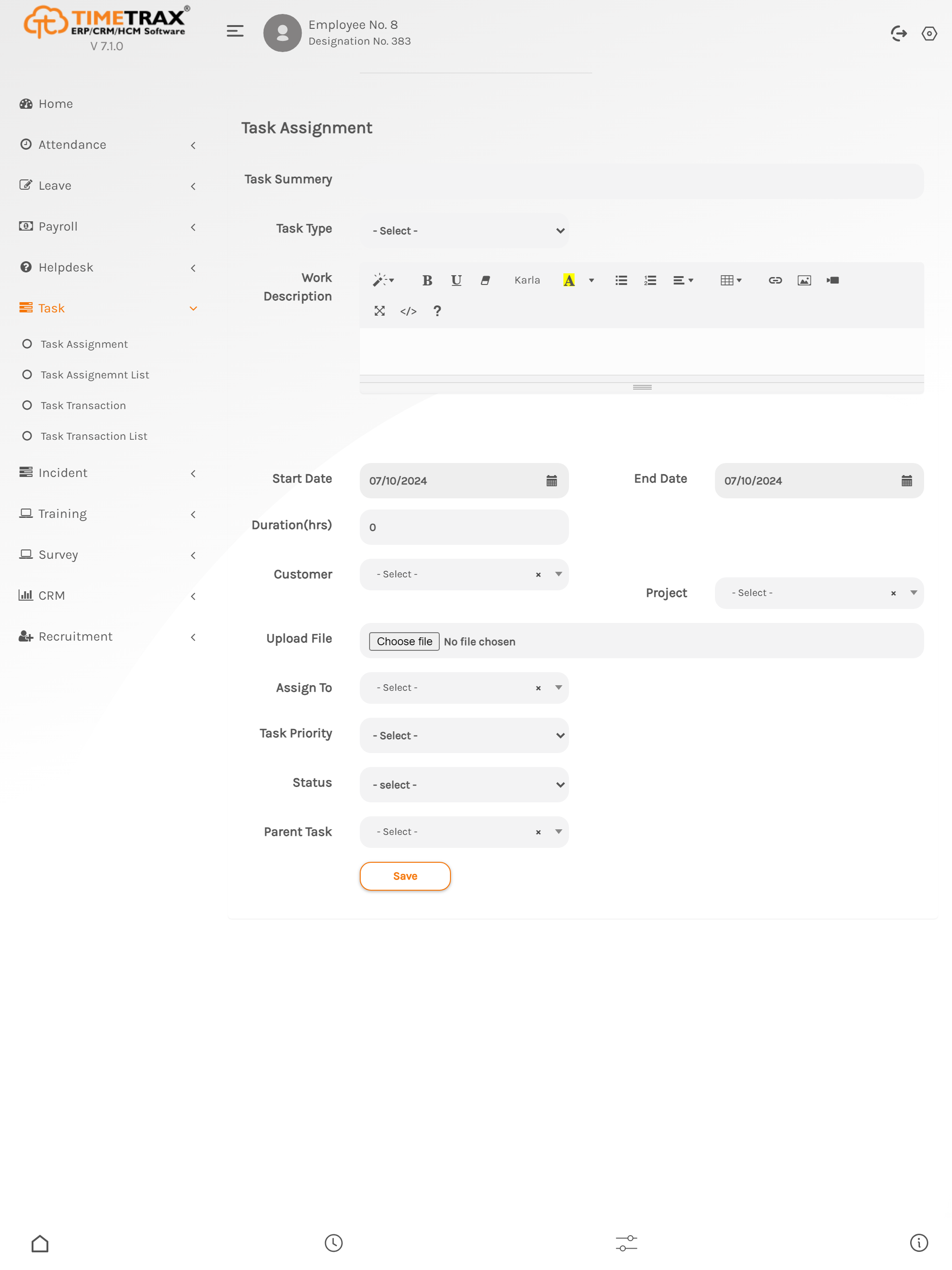 TimeTrax Mobile App