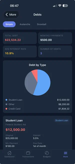 Middle Class Finance: Budget screenshot 4