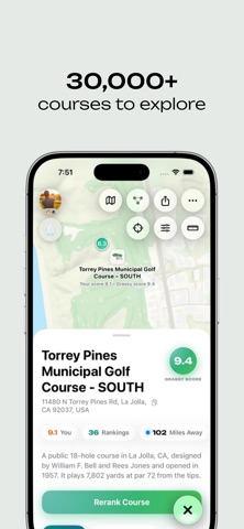 Grassy: Rank Golf Courses iPhone screenshot