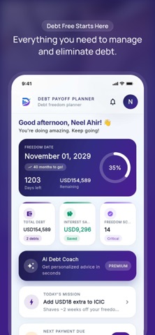 Debt Payoff Planner- Debt Free iPhone screenshot