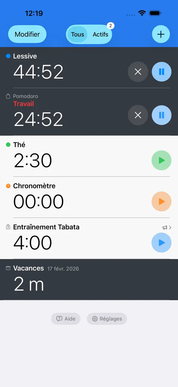 Screenshot #1 pour Minuteur+ Chrono et Minuteries