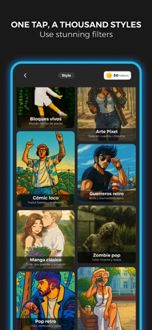 AI filters photo editor app iPhone screenshot