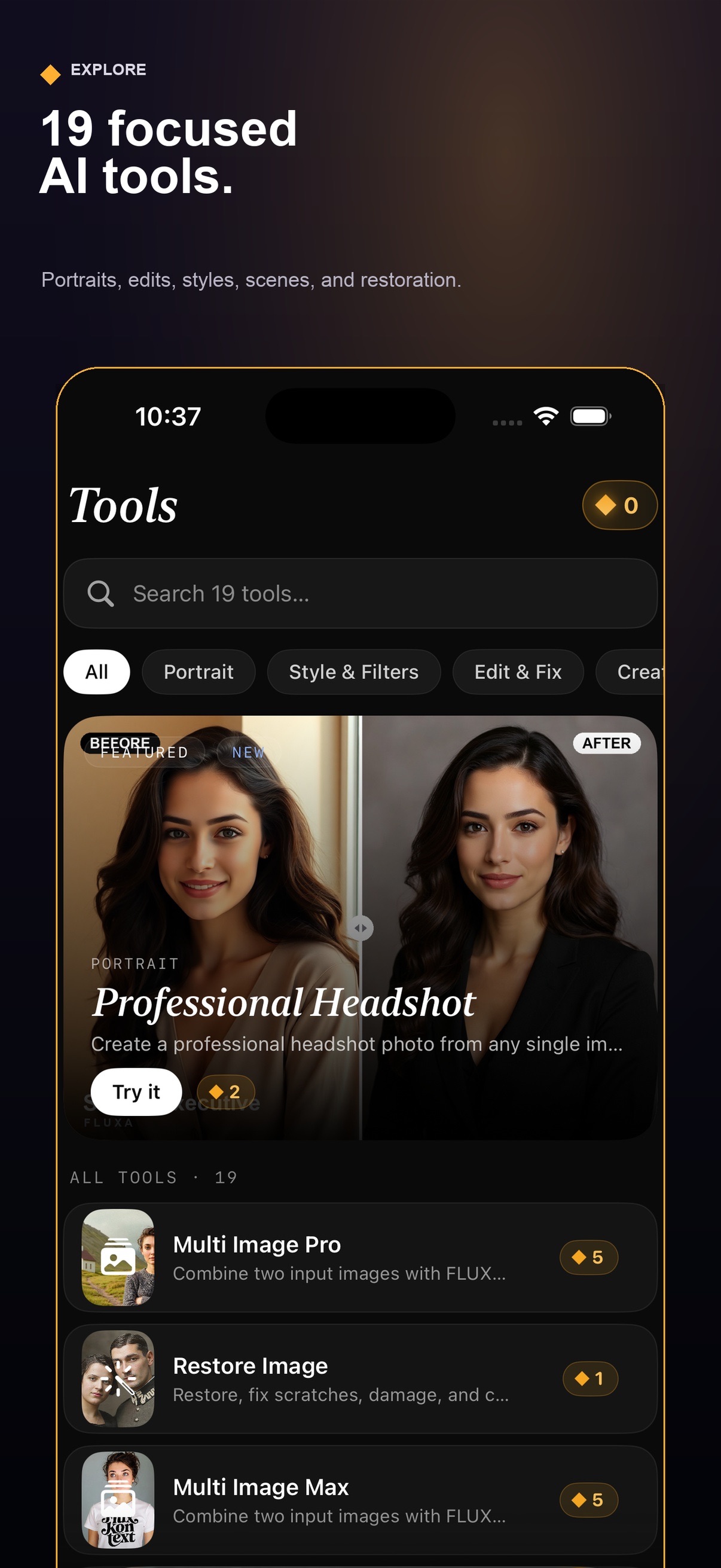 Screenshot 2 of Fluxa: AI Headshot & Avatar
